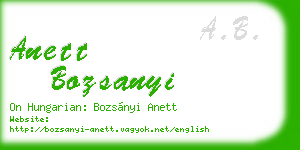 anett bozsanyi business card